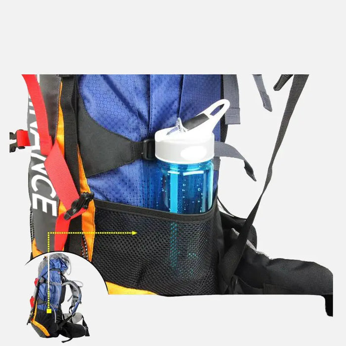 60 L professional backpack with extra pockets.