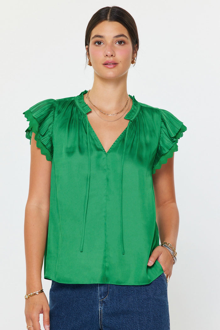 Adelaide Double Flutter Sleeve Current Air Blouse