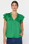 Adelaide Double Flutter Sleeve Current Air Blouse