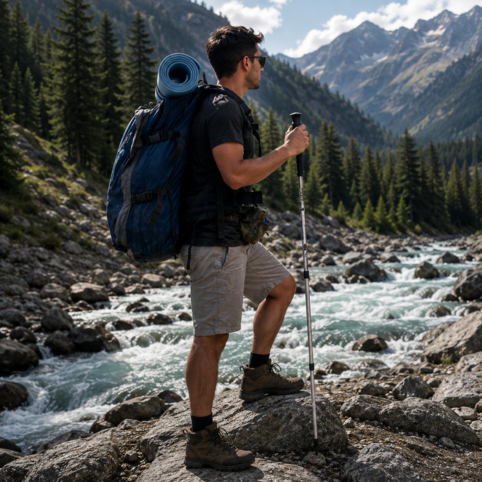 Anti-Shock Trekking Pole Stick (Single)