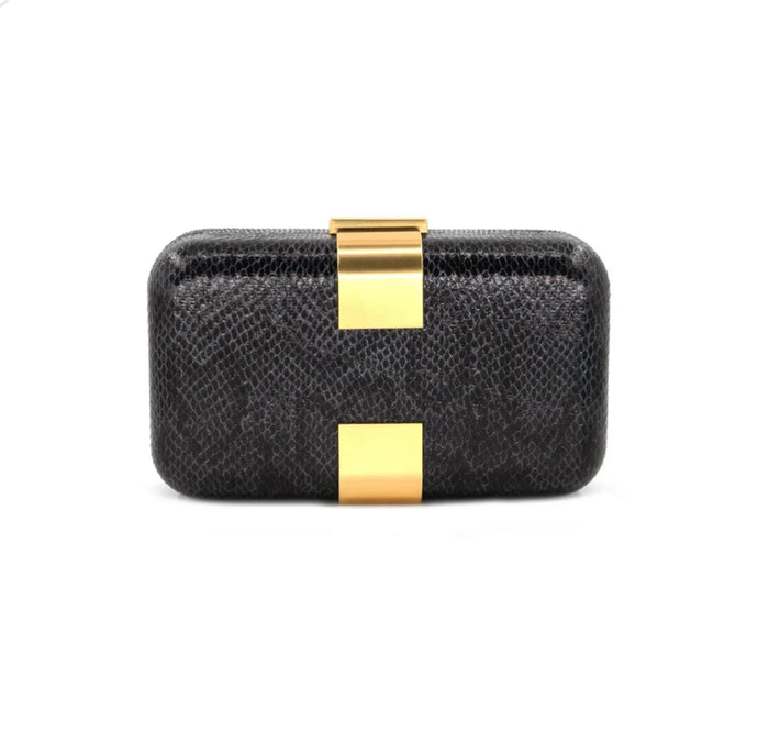 Atenas Snake Black Small Evening BC Bag with Strap
