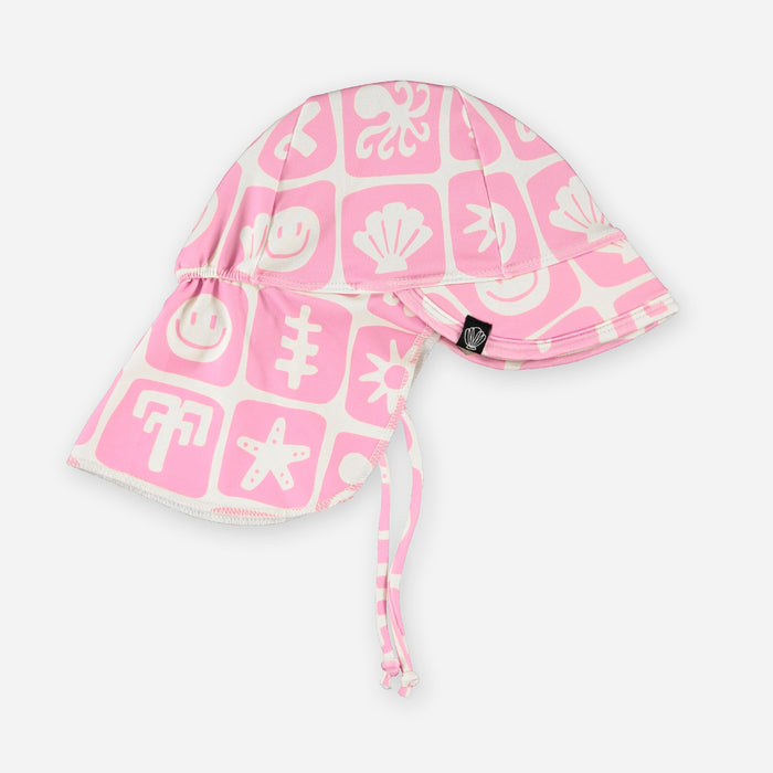 Beach & Bandits Sea smiley pink baby hat