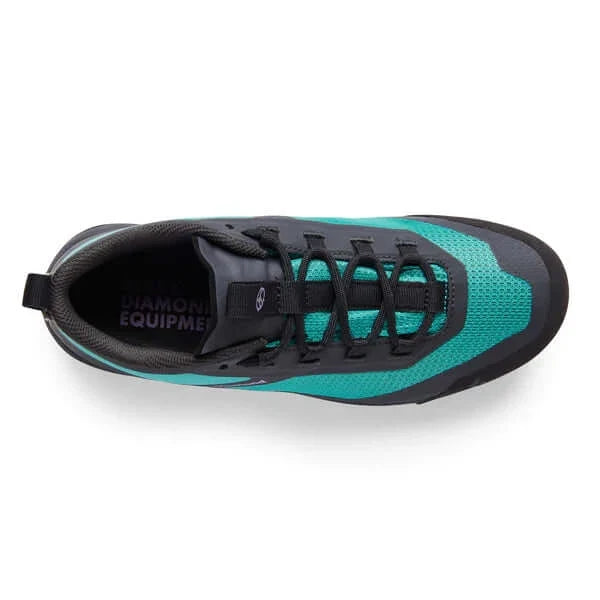 Black diamond mission lt2 womens approach shoe top view of laces