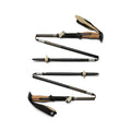 Set of adjustable hiking poles on a white background