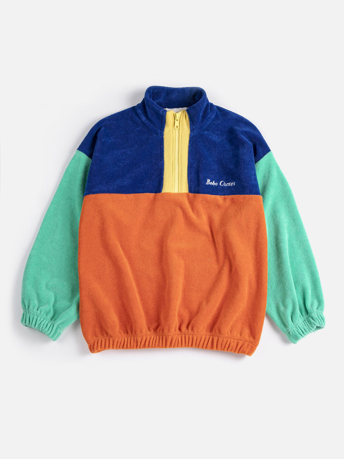 Bobo Choses | Color block zipped sweatshirt