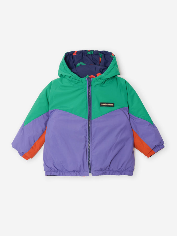 Bobo Choses | Jas | Stamp Bloom all over reversible anorak | Navy Blue