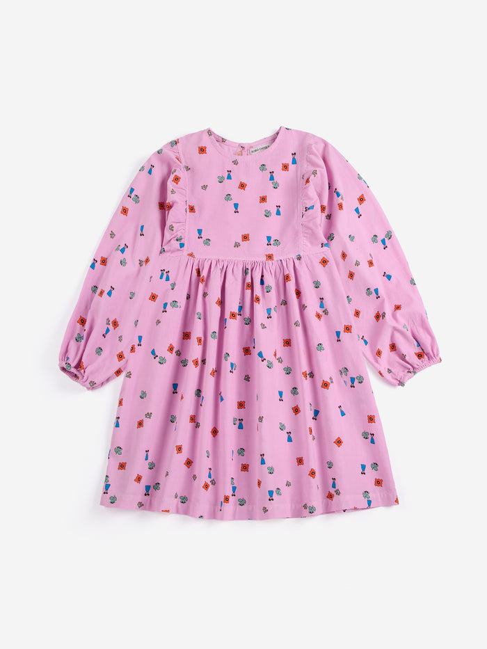Bobo Choses | Jurk | Blossom all over woven dress | Pink