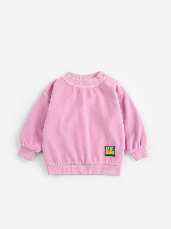 Bobo Choses | Sweater | Booo Bo Choses Tag velvet sweatshirt | Pink
