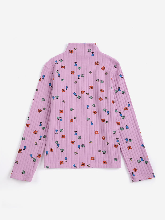 Bobo Choses | T-shirt | Blossom all over turtleneck T-shirt | Pink