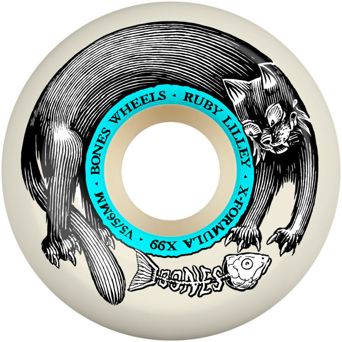 Bones Ruby Lilley Black Cat V5 Sidecuts X-Formula 99A 56mm Skateboard Wheels