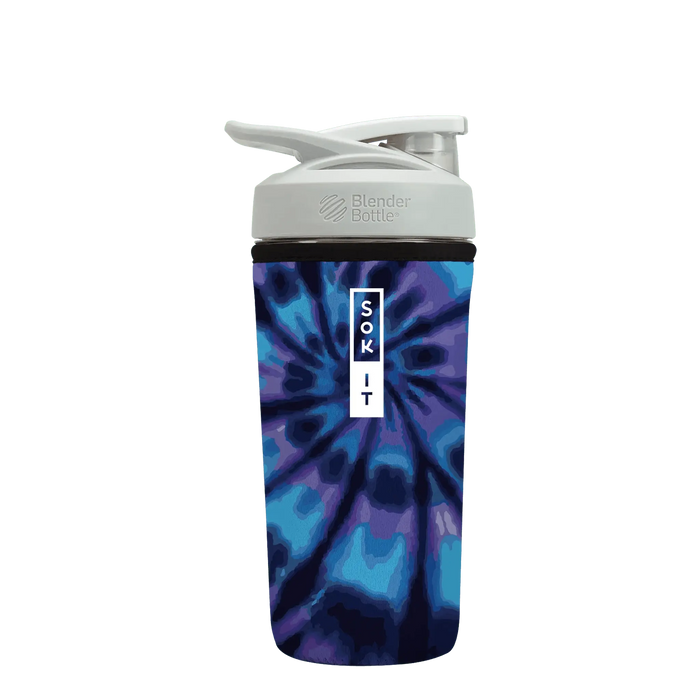 Sok-It BotlSok for Blender Style Bottle - Blue Tie Dye 28oz 12.73 BotlSok-TieDye