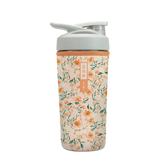 Sok-It BotlSok for Blender Style Bottle - Blush Blossoms 28oz-Blender-Bottle 14.99 BotlSok-Evergreen