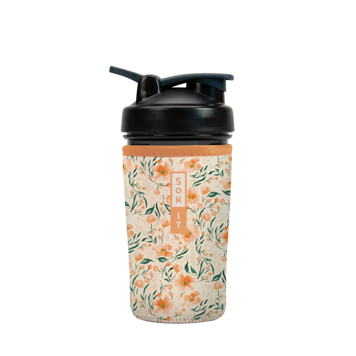 Sok-It BotlSok for Blender Style Bottle - Blush Blossoms 24oz-Blender-Bottle 12.99 BotlSok-Evergreen