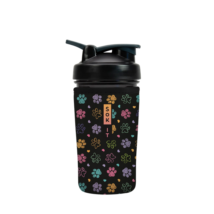 Sok-It BotlSok for Blender Style Bottle - Furry Footprints 24oz-Blender-Bottle 13.99 BotlSok-Evergreen