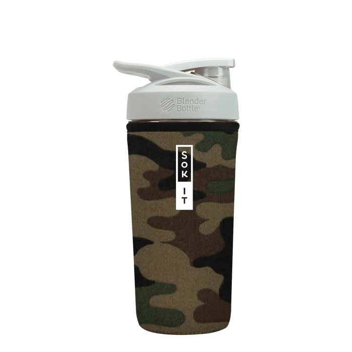 Sok-It BotlSok for Blender Style Bottle - Green Camo 28oz 14.99 BotlSok-Camo