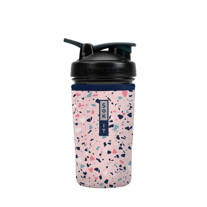 Sok-It BotlSok for Blender Style Bottle - Pink Terrazzo 24oz 12.99 BotlSok-Novelty