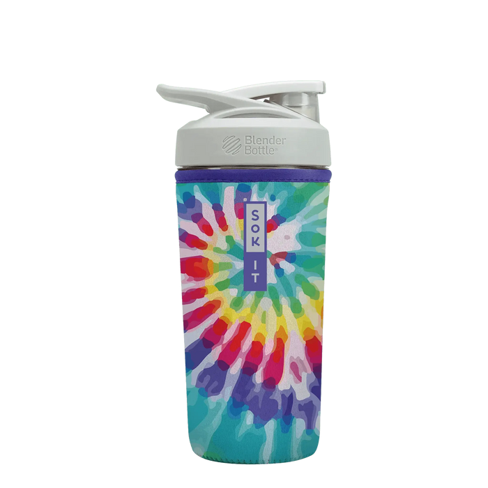 Sok-It BotlSok for Blender Style Bottle - Rainbow Tie Dye 28oz 8.23 BotlSok-TieDye