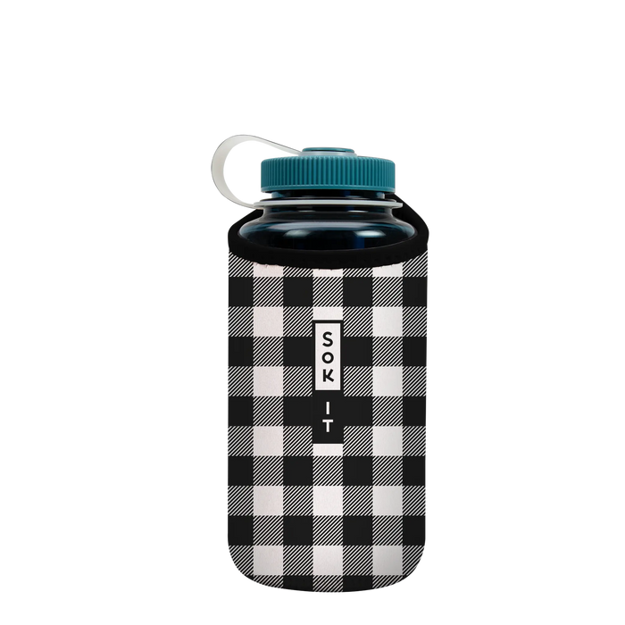 Sok-It BotlSok for Nalgene Style Bottle - B&W Buffalo Check   BotlSok-Winter Holiday
