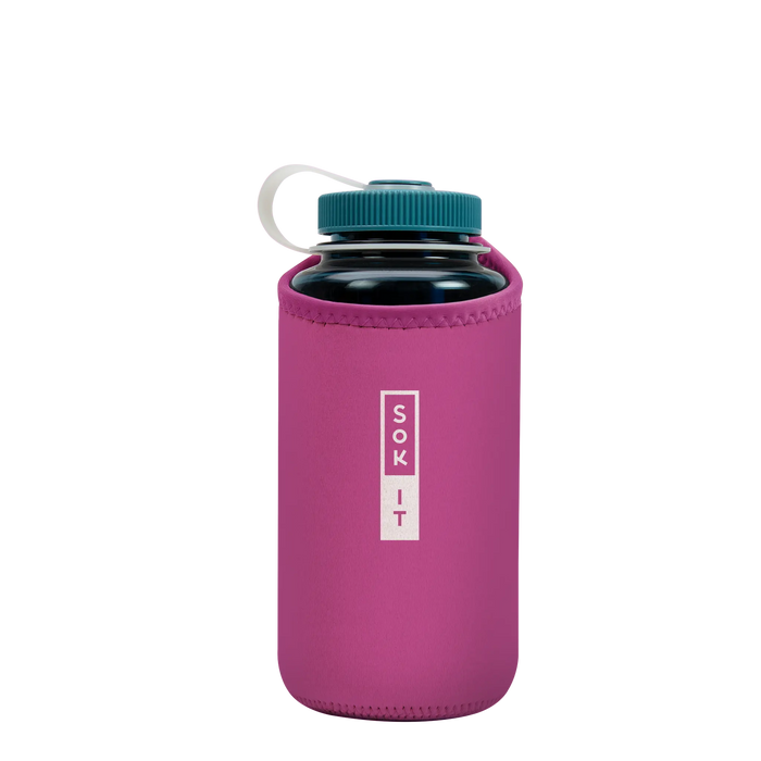 Sok-It BotlSok for Nalgene Style Bottles - Bright Pink   BotlSok-Evergreen