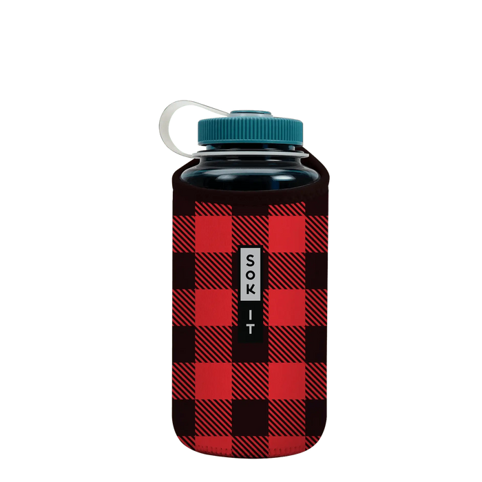 Sok-It BotlSok for Nalgene Style Bottles - Buffalo Check   BotlSok-Winter Holiday