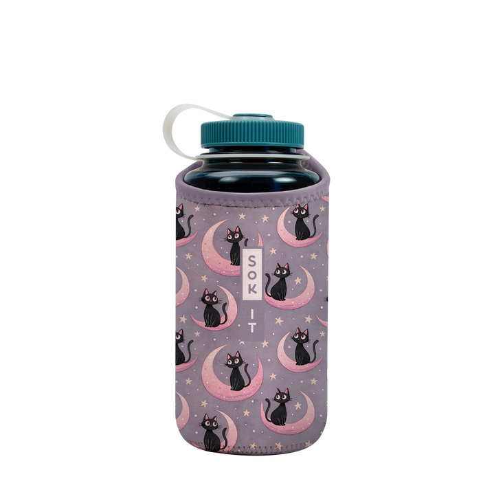 Sok-It BotlSok for Nalgene Style Bottles - Crescent Kitty
