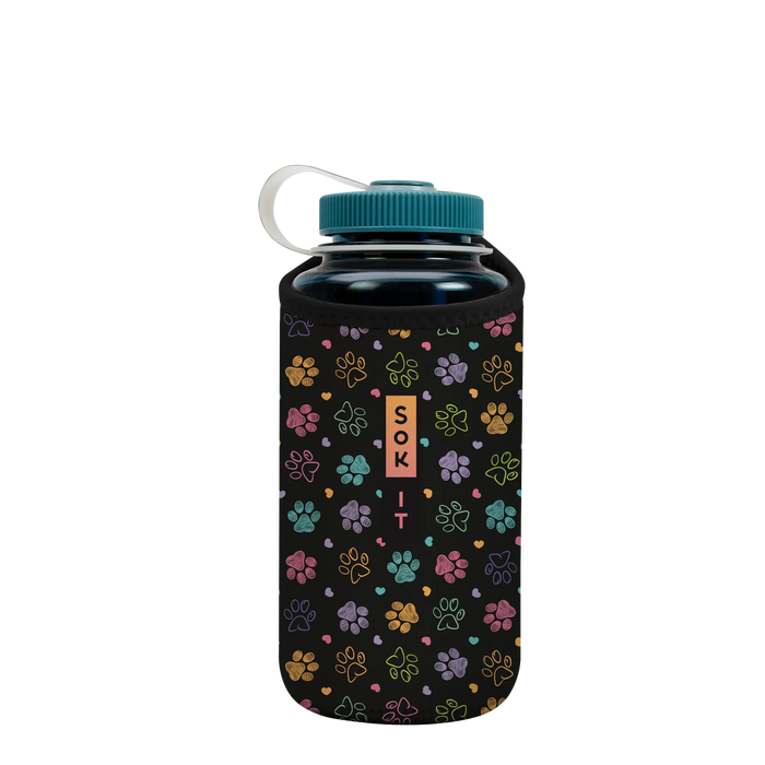 Sok-It BotlSok for Nalgene Style Bottles - Furry Footprints   BotlSok-Evergreen