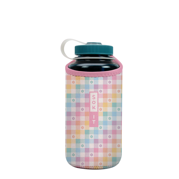 Sok-It BotlSok for Nalgene Style Bottles - Gingham Flowers   BotlSok-Spring Holiday
