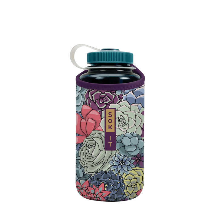 Sok-It BotlSok for Nalgene Style Bottles - Succulents   BotlSok-SS Floral