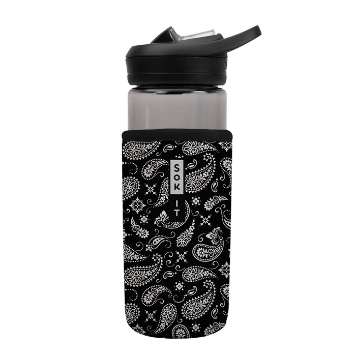 Sok-It BotlSok for CamelBak Style Bottles - Black Bandana 16oz 8.38 BotlSok-Bohemian