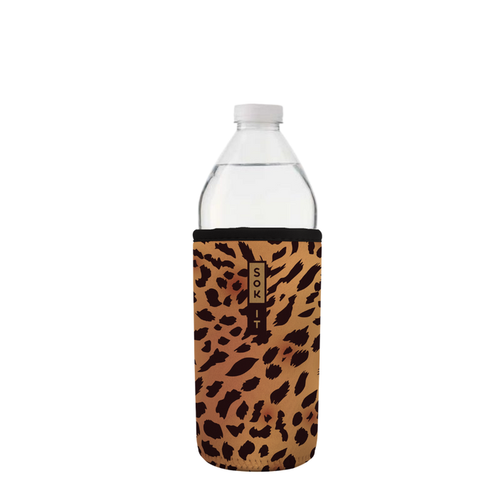 Sok-It BotlSok for Water Bottles - Classic Leopard