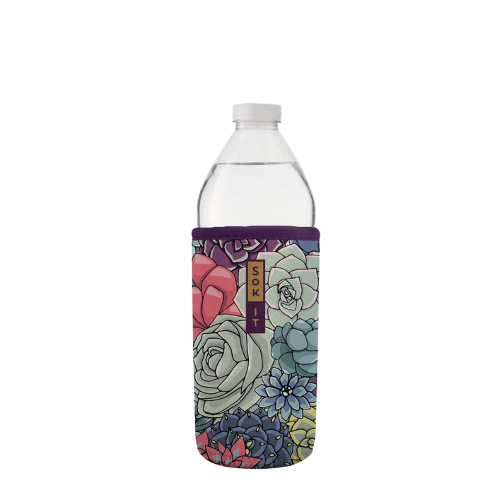 Sok-It BotlSok for Water Bottles - Succulents