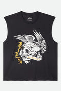 Brixton Wolcott Worn In Black Boxy Muscle Tank