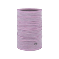 Purple neck gaiter with a visible brand logo on a white background
