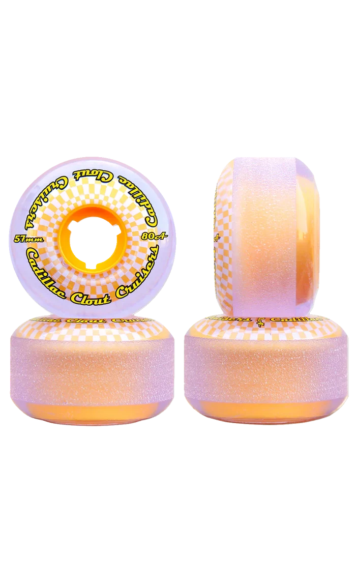 Cadillac Clout Cruisers Purple/Yellow 57mm 80A Skateboard Cruiser Wheels