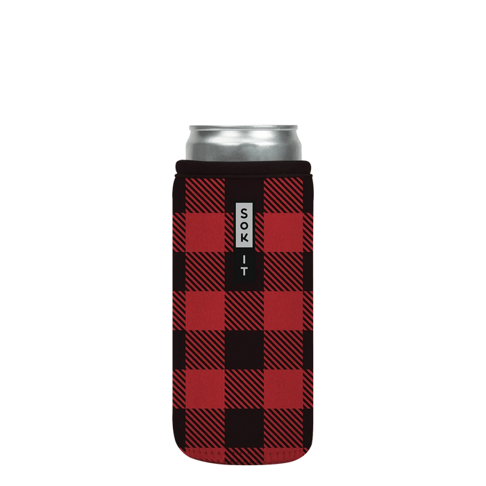 Sok-It CanSok - Buffalo Check 12oz-Slim 12.99 CanSok-Winter Holiday