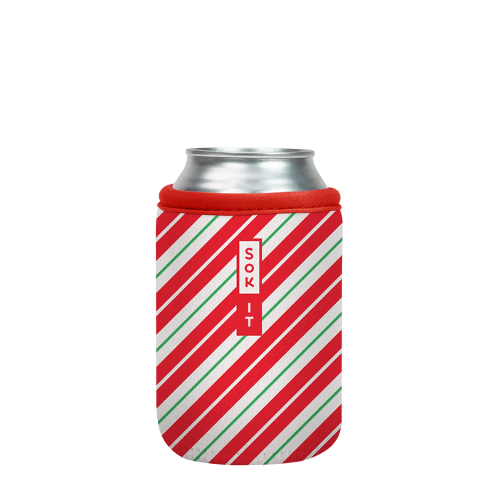 Sok-It CanSok - Candy Cane Stripes 12oz-Can 6.49 CanSok-Winter Holiday
