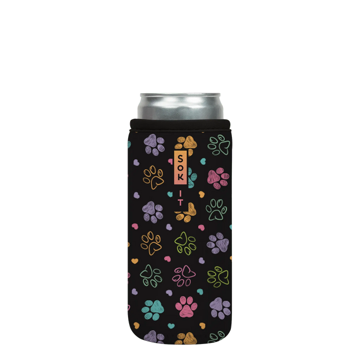 Sok-It CanSok - Furry Footprints 12oz-Slim-Can 12.99 CanSok-Animals