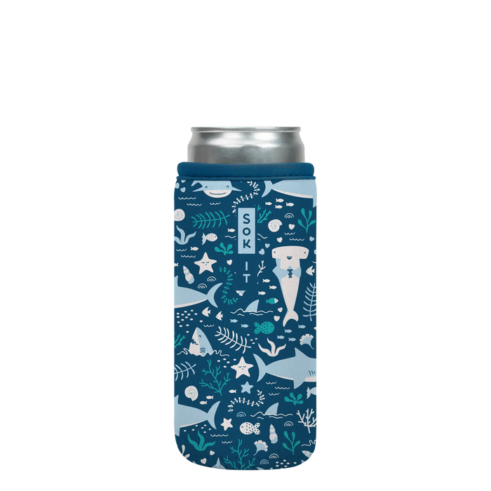Sok-It CanSok - Happy Sharks 12oz-Slim-Can 12.99 CanSok-Sealife