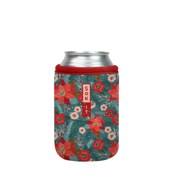 Sok-It CanSok - Pastel Poinsettias 12oz-Can 6.49 CanSok-Winter Holiday