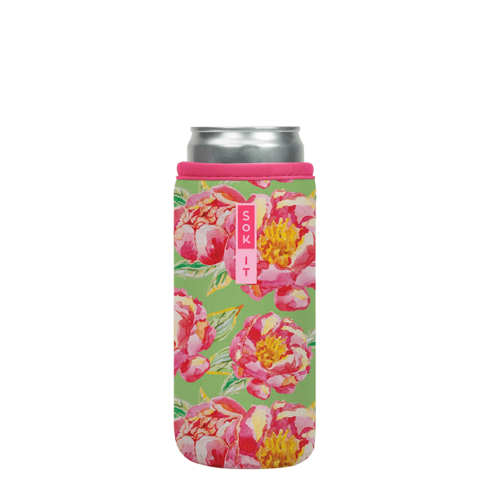 Sok-It CanSok - Pink Peonies 12oz-Slim-Can 8.43 CanSok-SS Floral