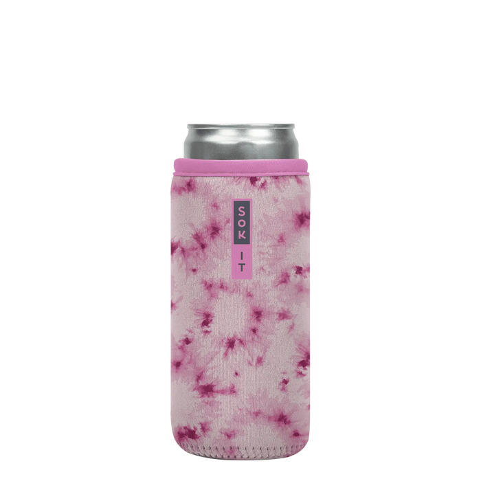 Sok-It CanSok - Pink Splash Tie Dye 12oz-Slim 9.73 CanSok-TieDye