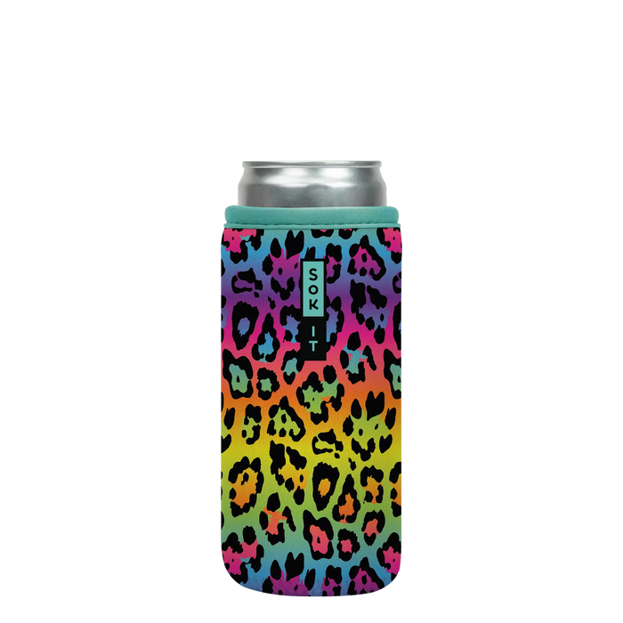 Sok-It CanSok - Rainbow Leopard 12oz-Slim-Can 12.99 CanSok-Animal Prints
