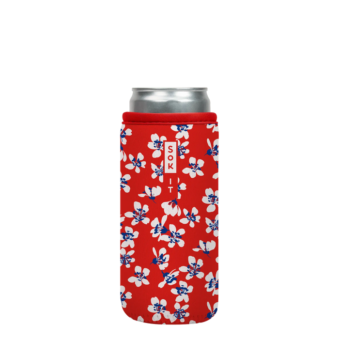 Sok-It CanSok - Red White and Bloom 12oz-Slim-Can 9.08 CanSok-Summer Holiday