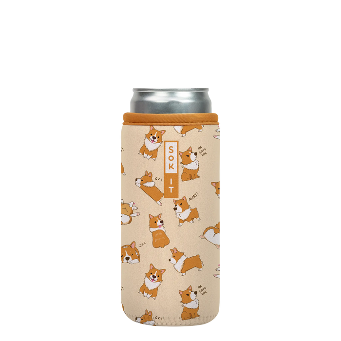 Sok-It CanSok - Too Corgi to Function 12oz Slim Can 13.99 CanSok-Evergreen