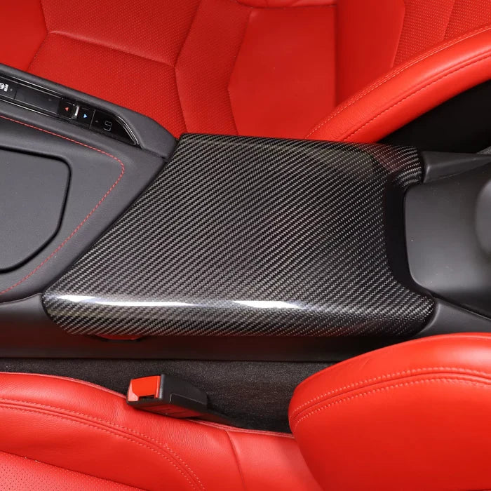 Carbon Fiber Armrest Console Box Cover - Corvette C8