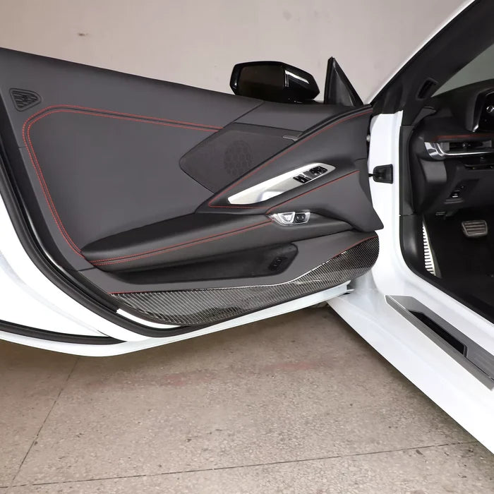 Carbon Fiber Car Door Anti Kick Panel Cover - Corvette C8 2020-2024