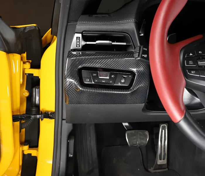 Carbon Fiber Console Headlight Switch Panel Cover - Toyota Supra GR A90 MK5