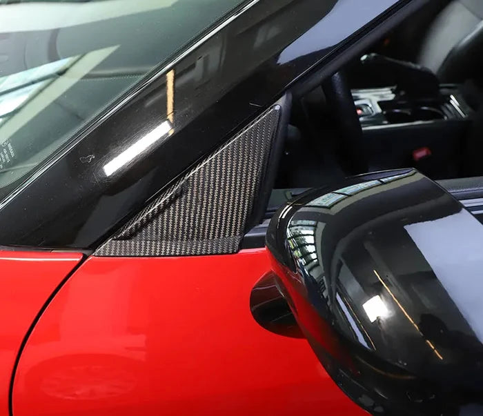 Carbon Fiber Door Wind Window reducter Trim A Pillar - Nissan GTR R35 2008-2016
