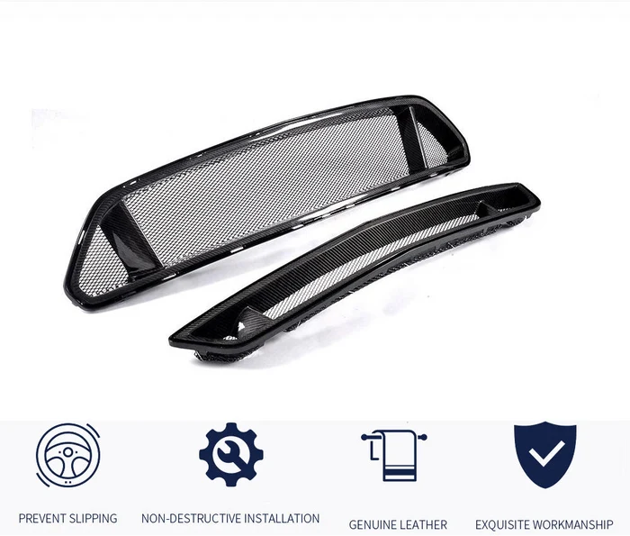 Carbon Fiber Front Grilles Trim - Ford Mustang 2015-17