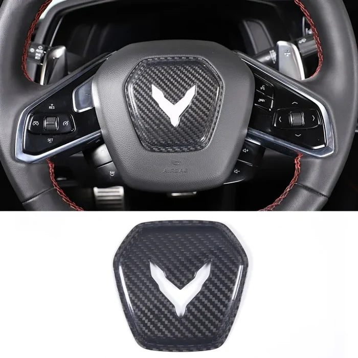 Carbon Fiber Interior Steering Wheel Trim Cover - Corvette C8 2020-2024